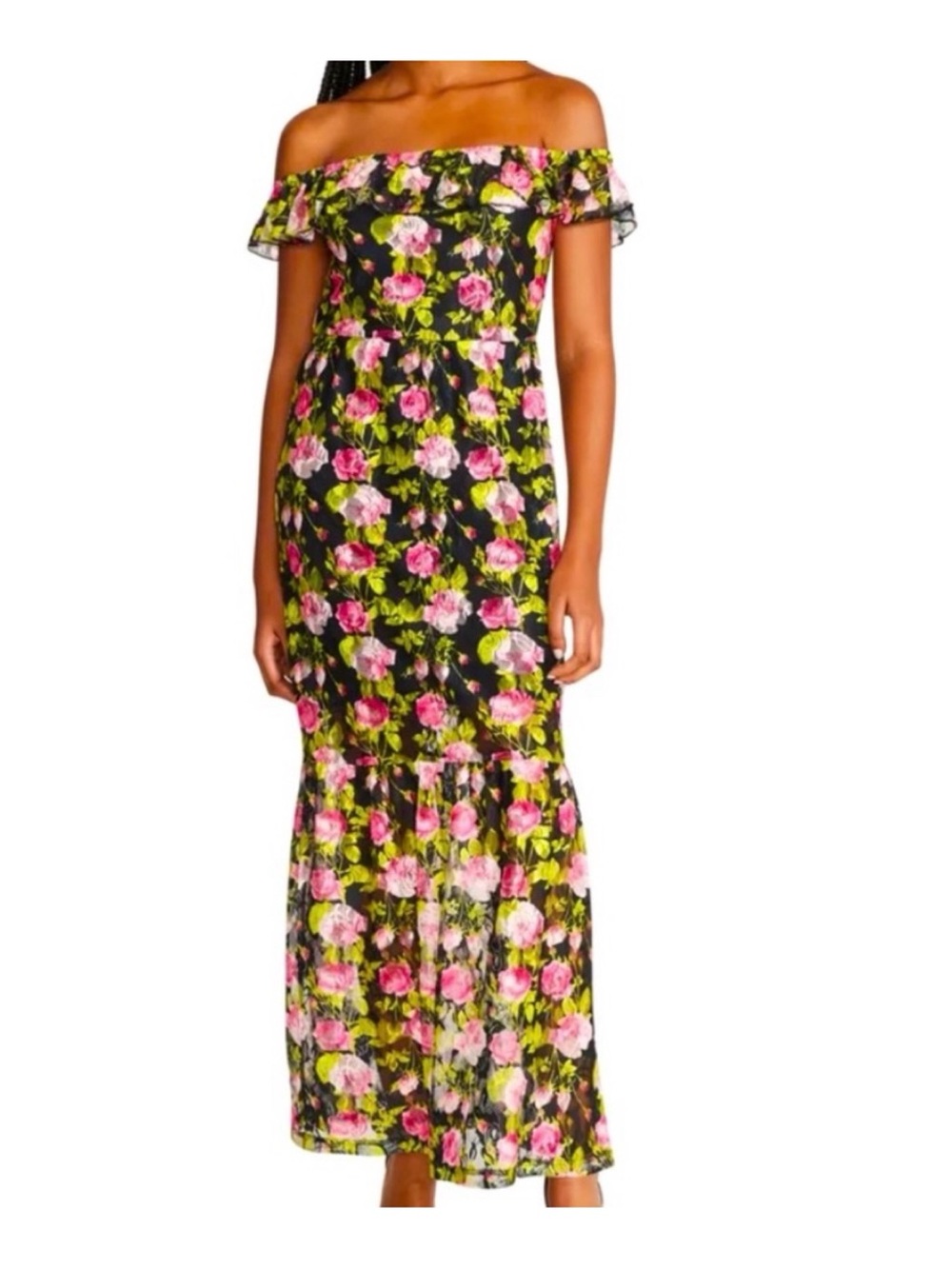 Betsey Johnson Floral Lace Maxi Dress (Size: S)
